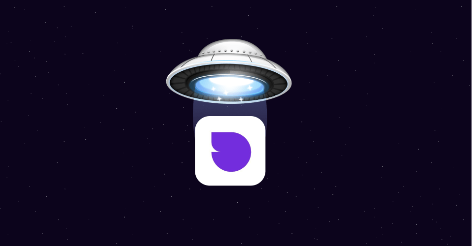 Graphic of the Emerge UFO logo hovering over the Sendbird logo